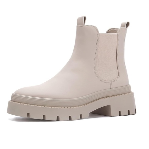 EETTARO Women's Low Heel Round Toe Elastic Ankle Chelsea/Moto Chunky Boots | NEW - Picture 2 of 13